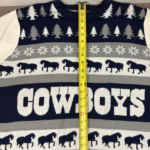 NFL Men’s Dallas Cowboys Wordmark Ugly Sweater Size 2XL - Picture 9 of 10